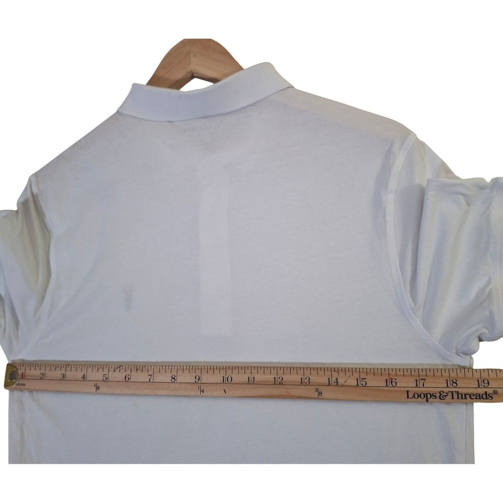 AllSaints White Organic Cotton Slim Fit Ramskull Polo Shirt Women's Medium - Picture 4 of 5